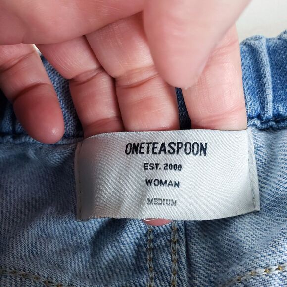 One Teaspoon Shabbies Boyfriend Jeans Womens M Slouchy Denim Distressed Blue - Picture 8 of 11